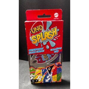 Uno Splash Waterproof Card Game With Carabiner Clip For 2-10 Players Mattel